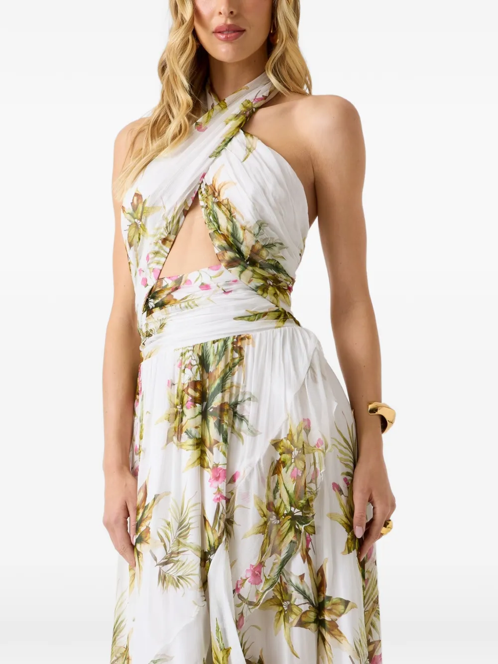 GUESS USA Marciano maxi-jurk met bloemenprint Wit