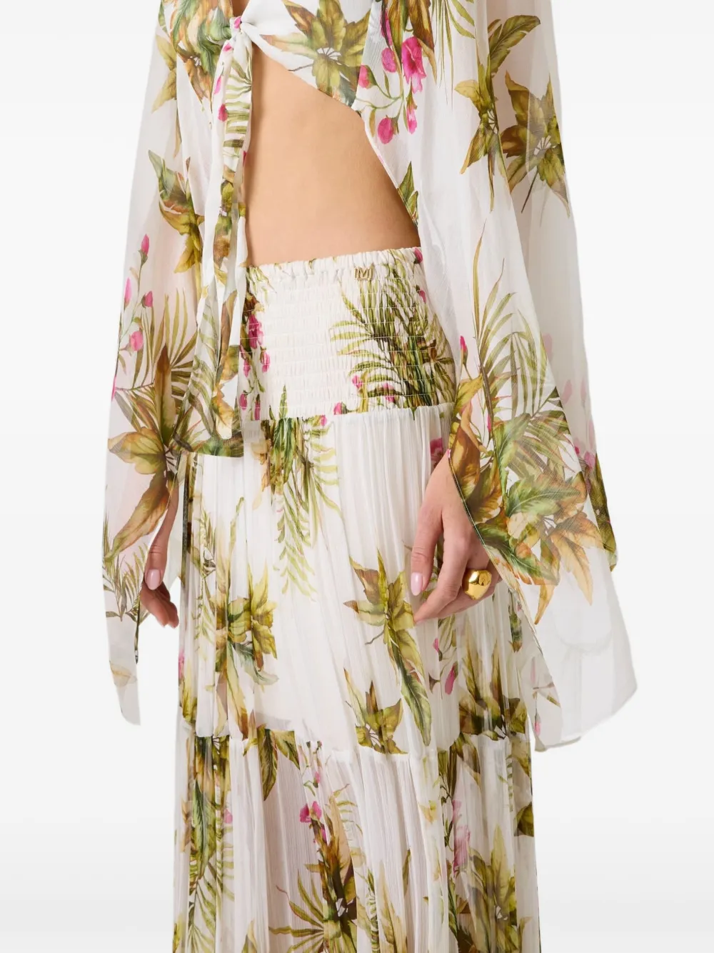 GUESS USA Marciano gelaagde maxi-rok met bloemenprint Wit