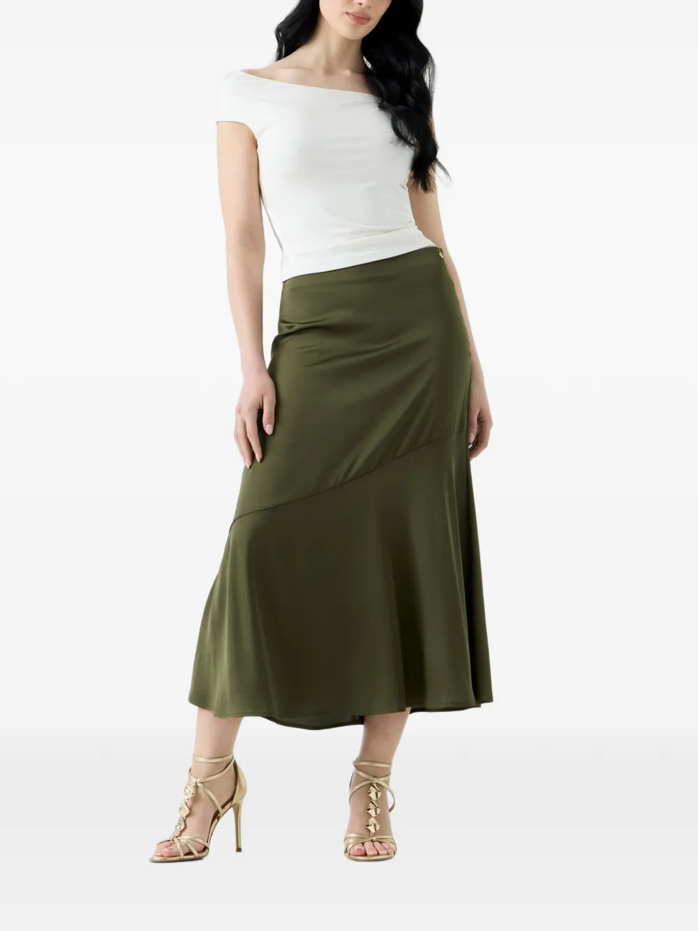 GUESS USA Lucrezia satijnen rok Groen