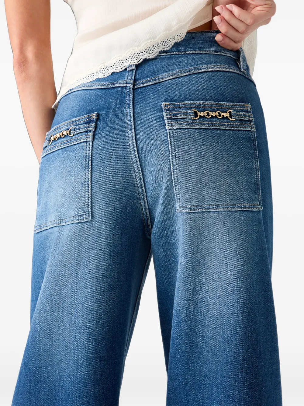 GUESS USA Bellagio jeans met kettingdetail Blauw