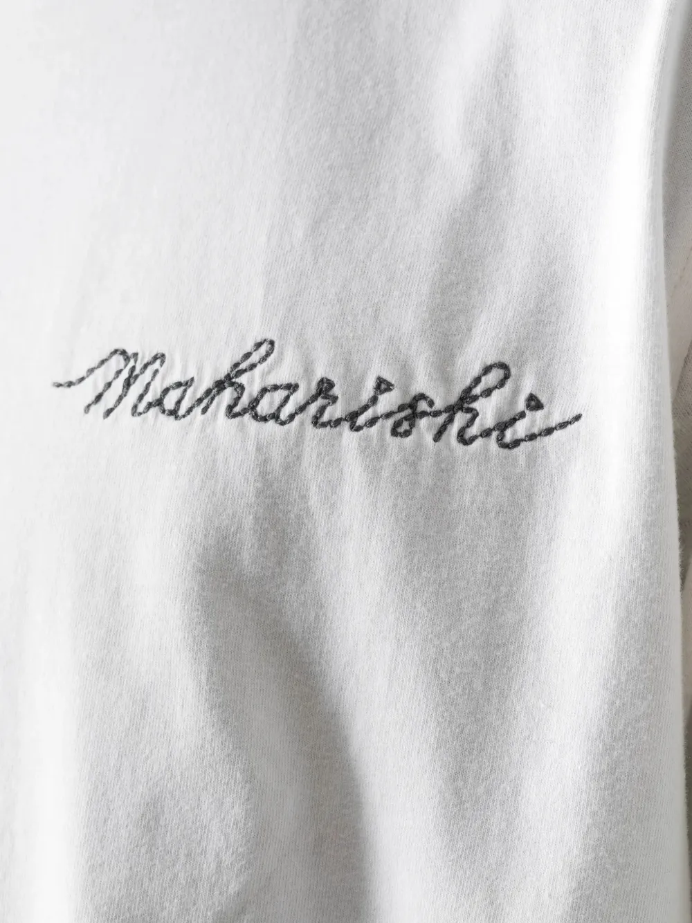 Maharishi Sashiko T-shirt met geborduurd patchwork Wit
