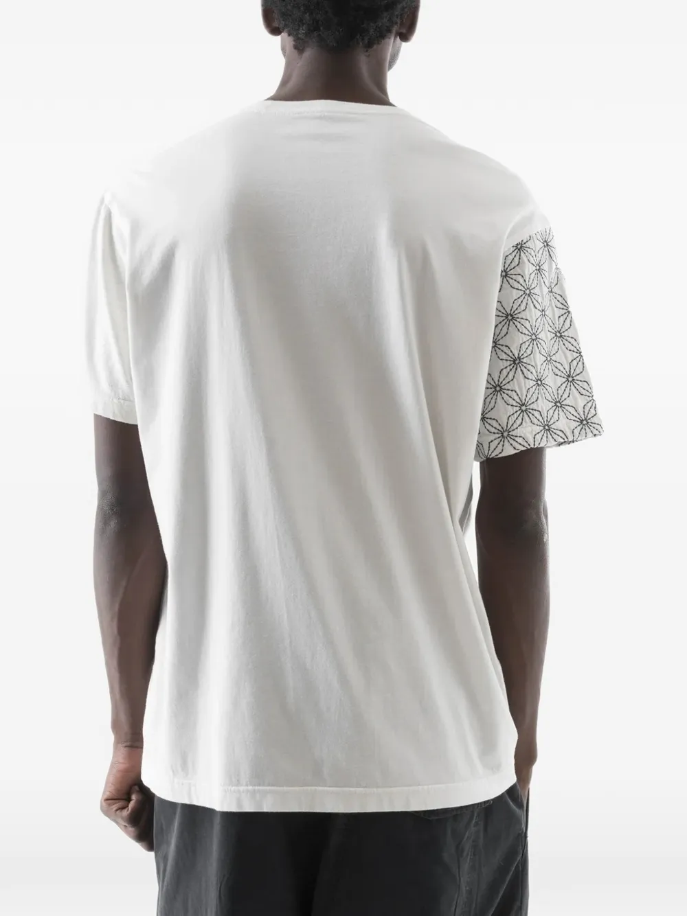 Maharishi Sashiko T-shirt met geborduurd patchwork Wit