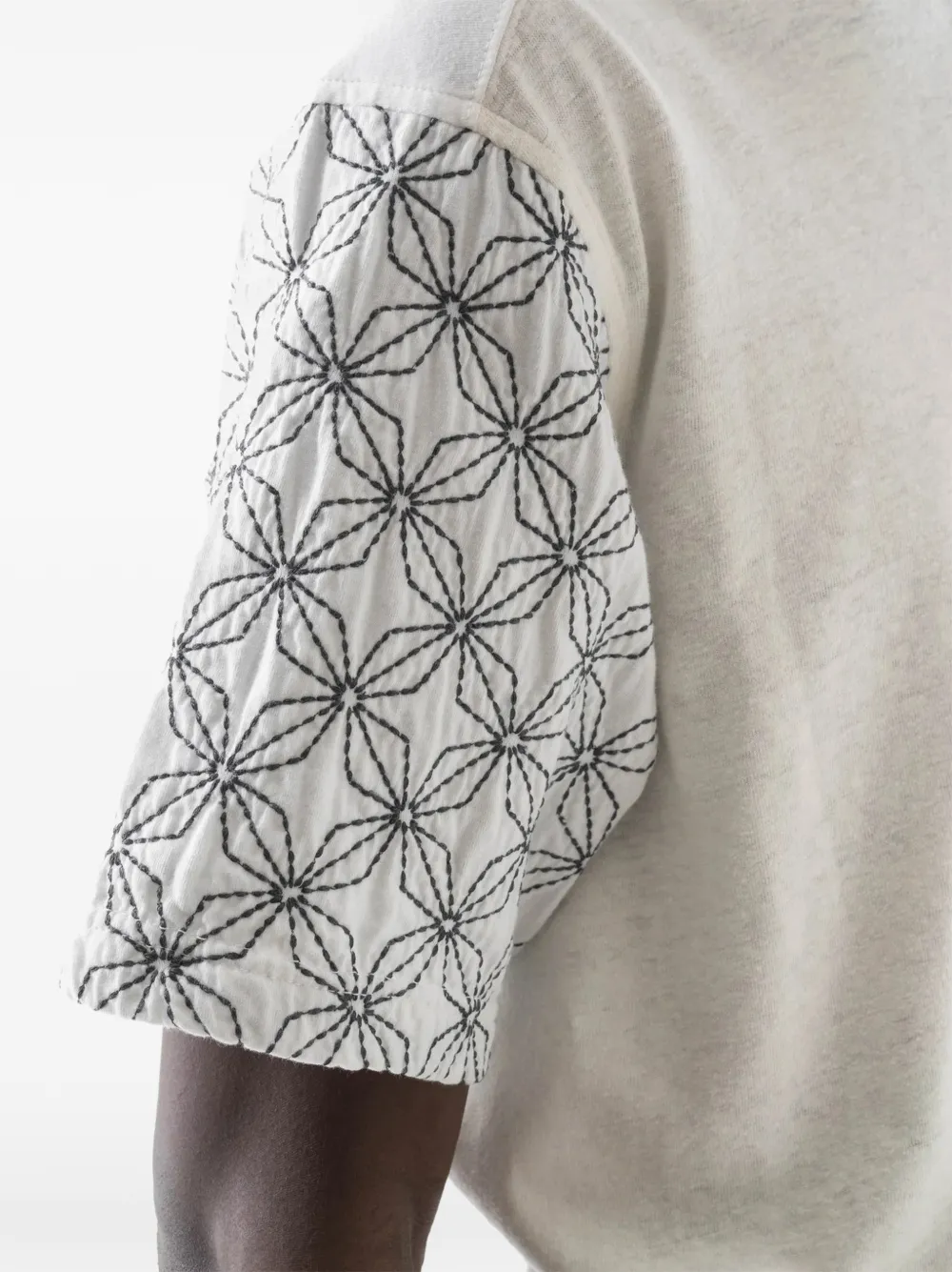 Maharishi Sashiko T-shirt met geborduurd patchwork Wit