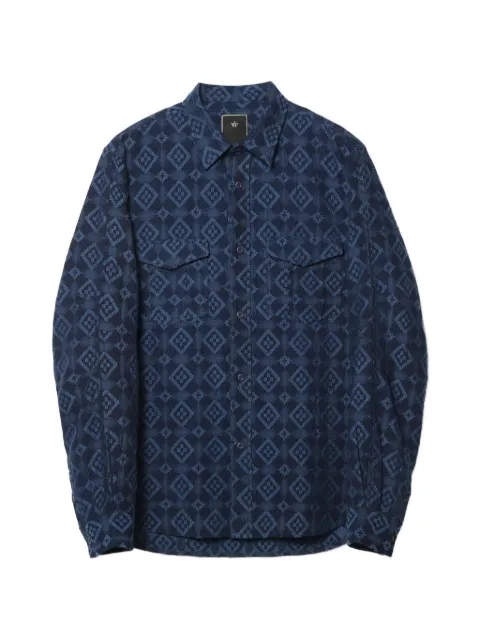 Maharishi Komon Aizome jacquard-patterned cotton shirt