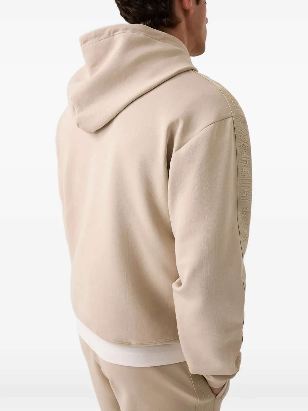 GUESS USA Hoodie met zijstreep Beige