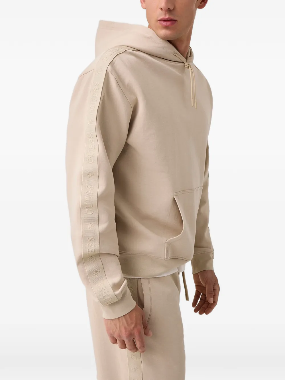 GUESS USA Hoodie met zijstreep Beige