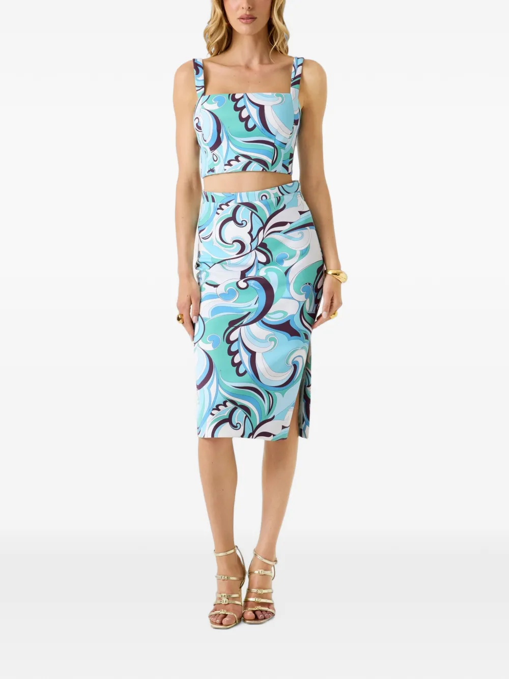 GUESS USA Leonara rok met abstracte print Blauw