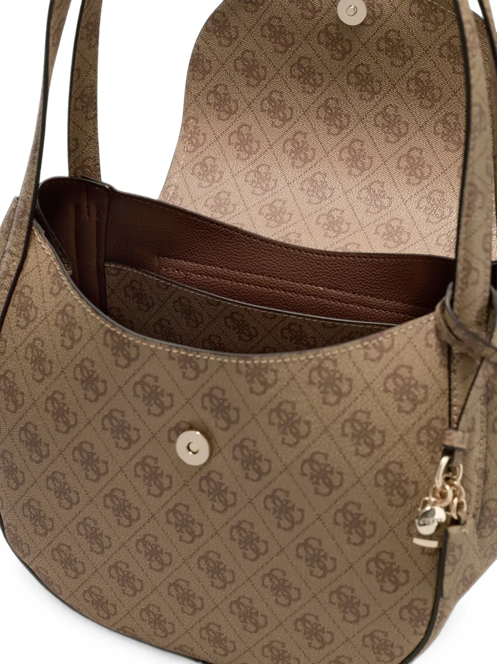 GUESS USA Coleen schoudertas met monogram-print Bruin
