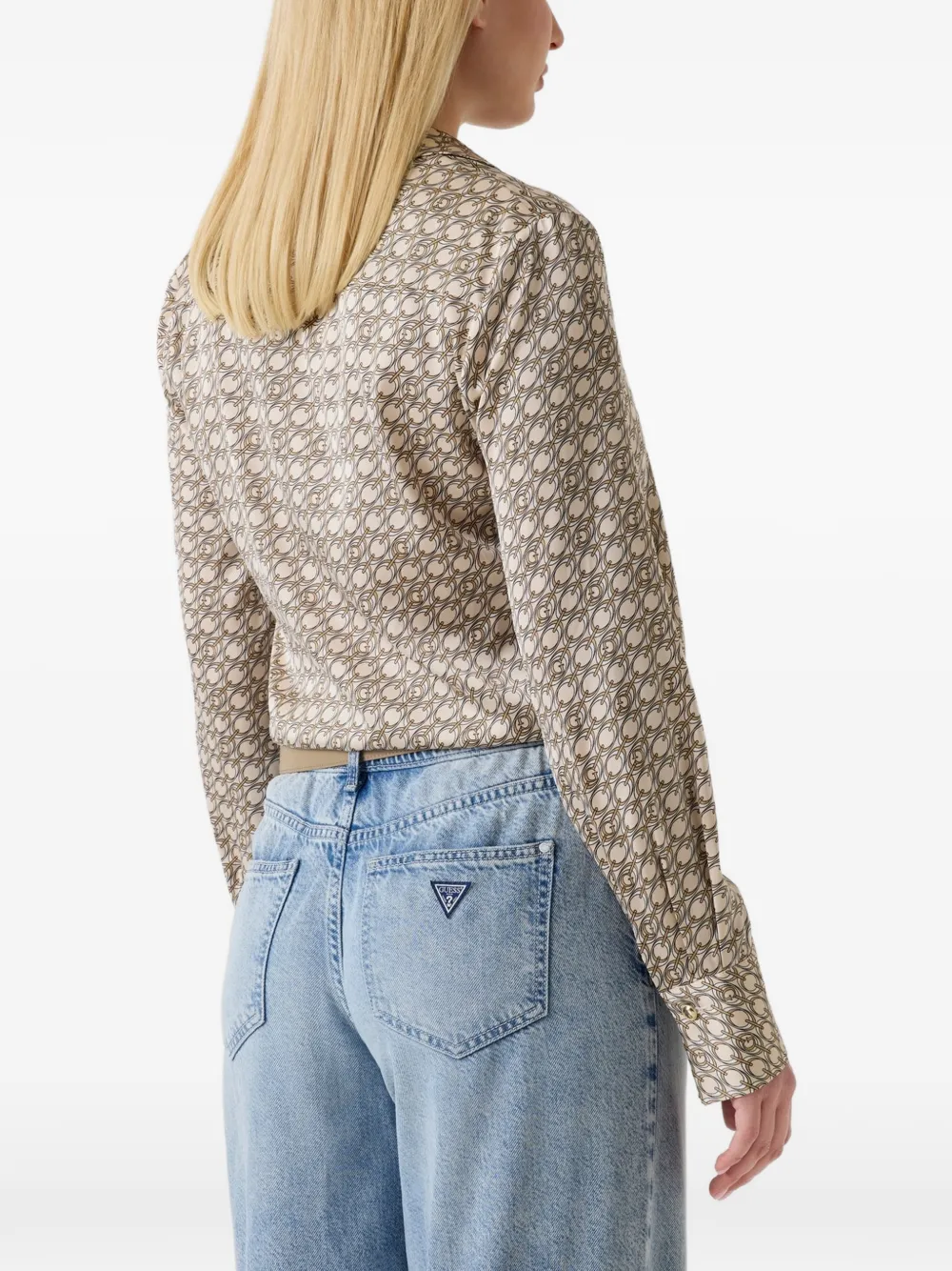 GUESS USA Blouse met geometrische print Beige