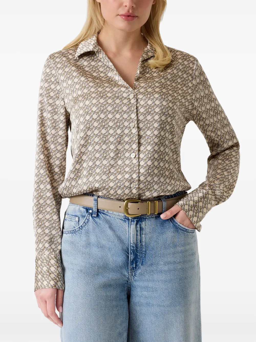 GUESS USA geometric-print long-sleeve shirt