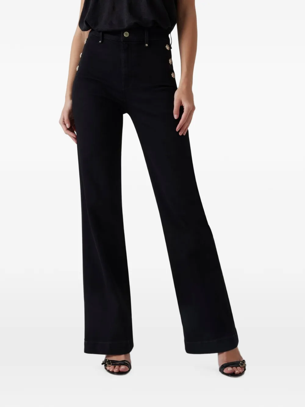 GUESS USA New Faye Schlagjeans mit Zierknöpfen - Schwarz