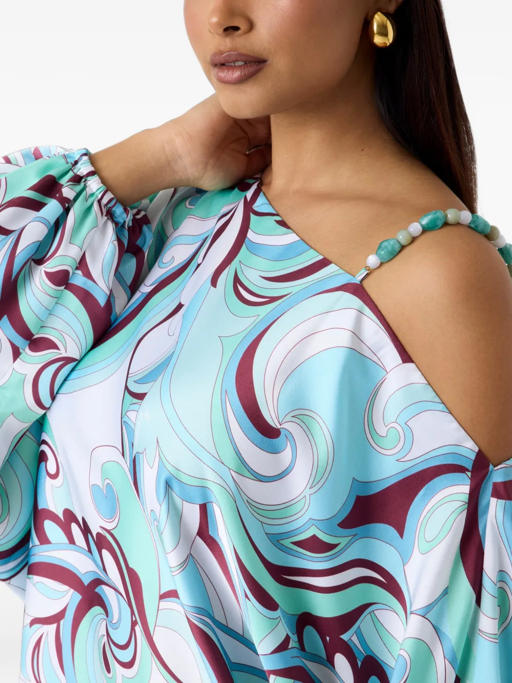 GUESS USA x Marciano asymmetrische top Blauw