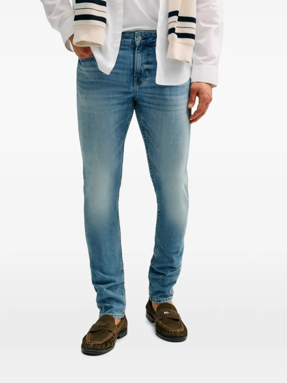 GUESS USA Jeans skinny Miami con placca logo - Blu