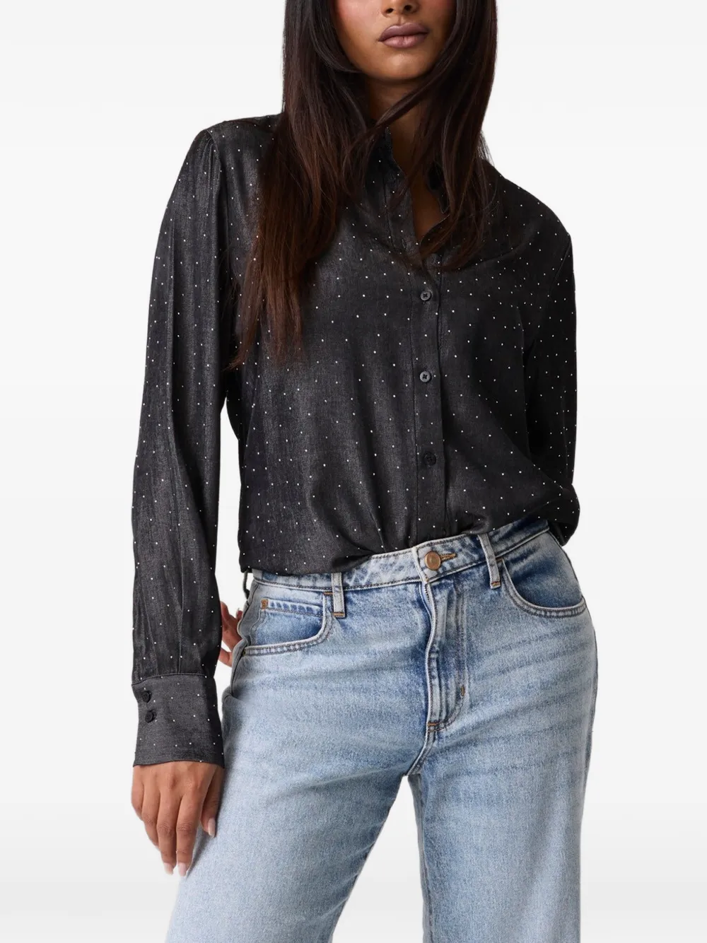 GUESS USA Blouse met studs Zwart