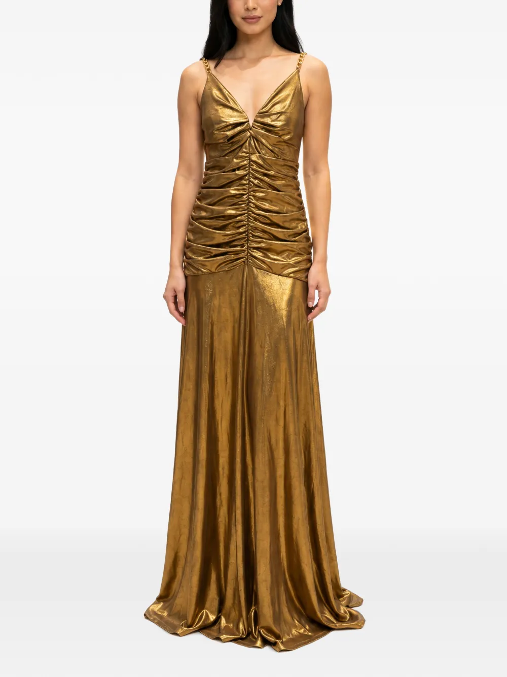 GUESS USA metallic ruched gown - Gold