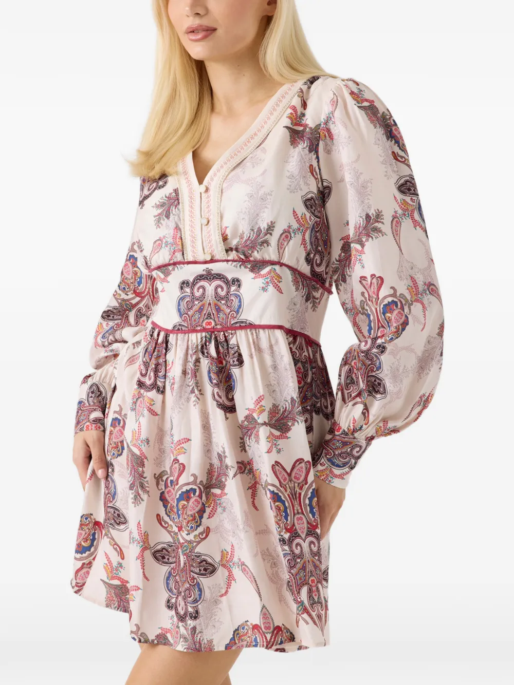 GUESS USA Catherine paisley-print flare mini dress