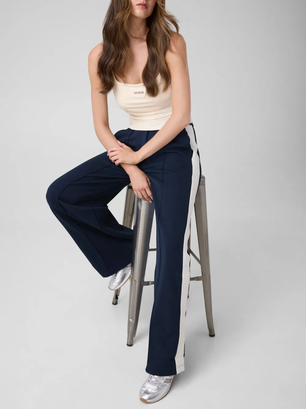 GUESS USA Trainingsbroek met zijstreep Blauw