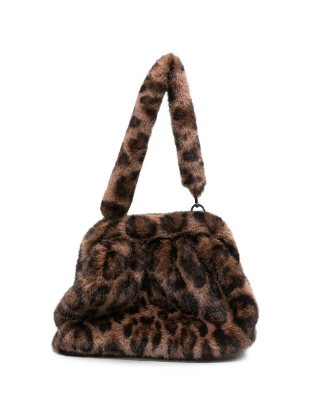 Betta Corradi Clutch leopardata in pelliccia sintetica - Marrone