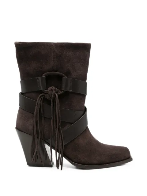 Vic Matie fringe-detail strap-embellished boots