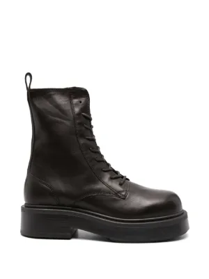 Alexander McQueen Tread Slick Leather Boots | Black | FARFETCH