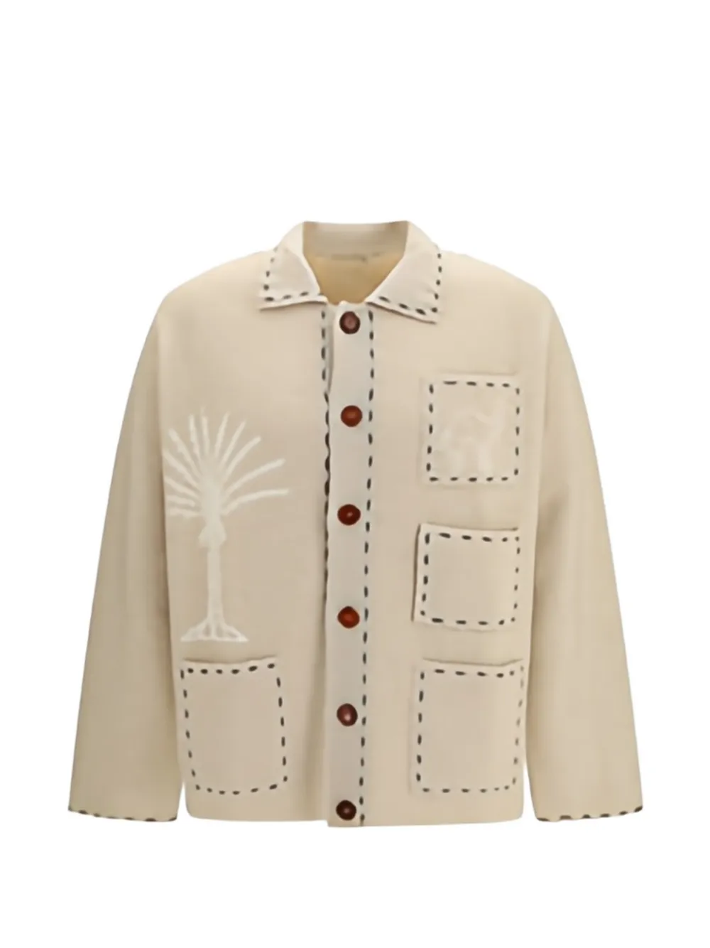 Baziszt Seeker intarsia-knit cashmere cardigan