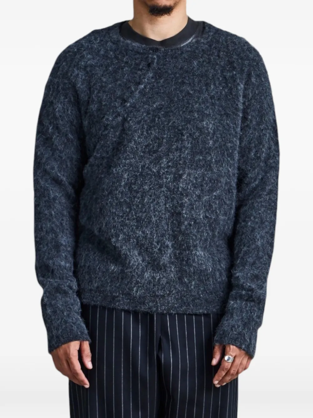 Saul Nash Nipple Asymmetric Sweater In Grey