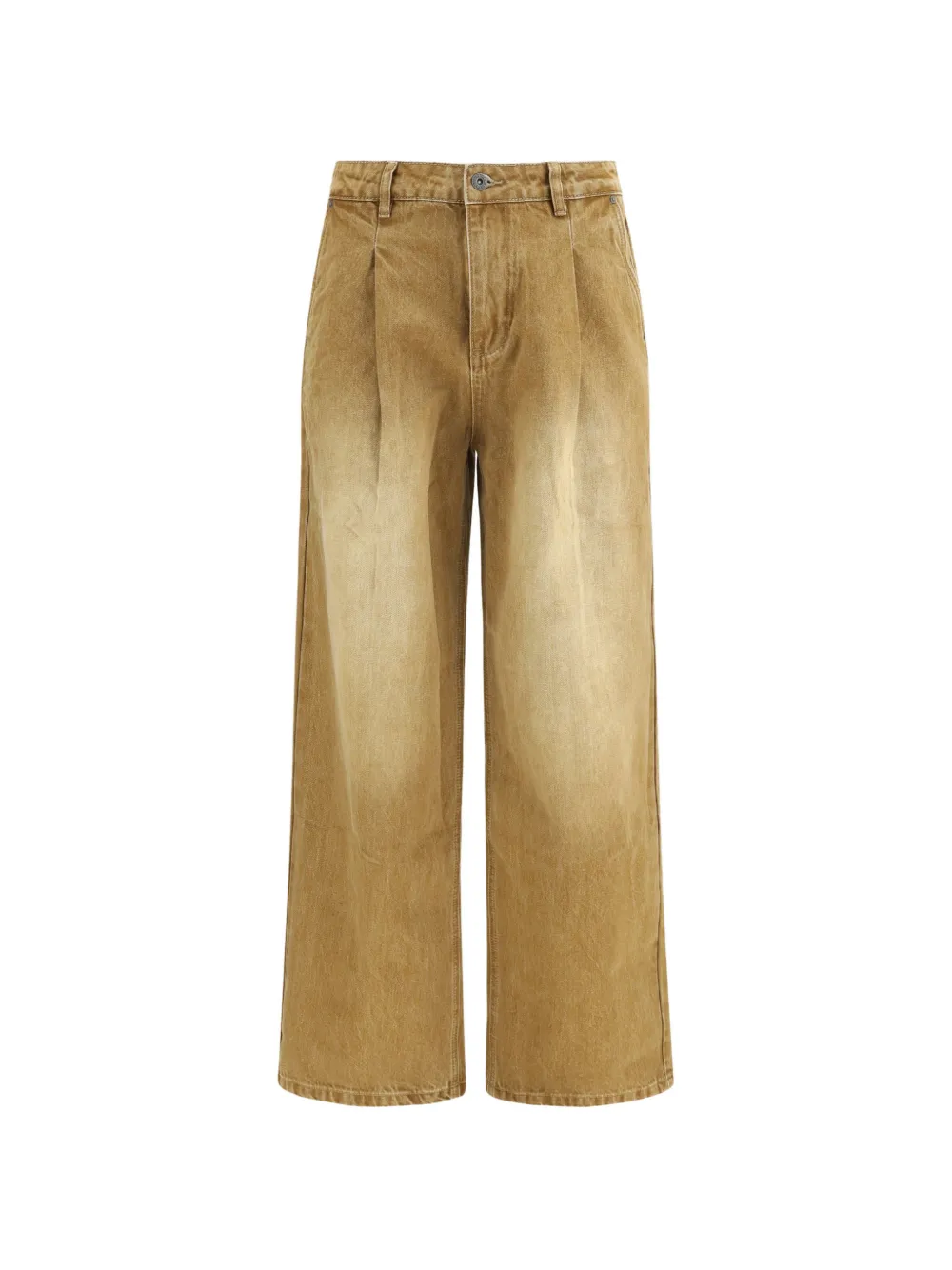 FOUND wide-leg pleated jeans - Marrone