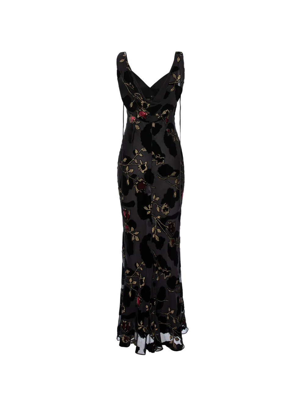 V:PM ATELIER Lucya maxi-jurk met bloemenprint Zwart