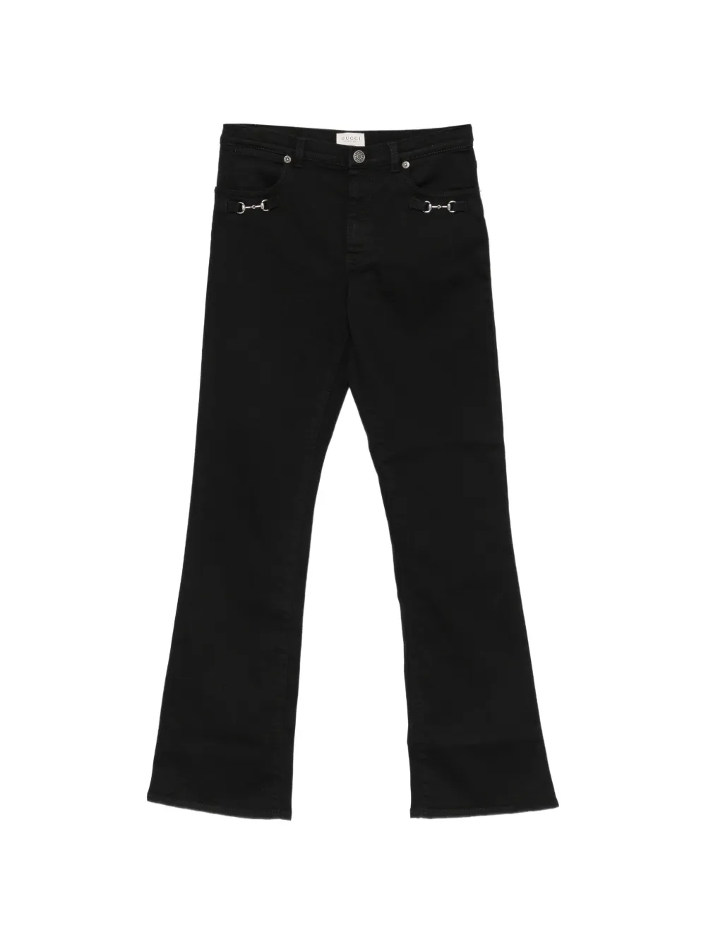 Gucci Kids Horsebit flared jeans Zwart
