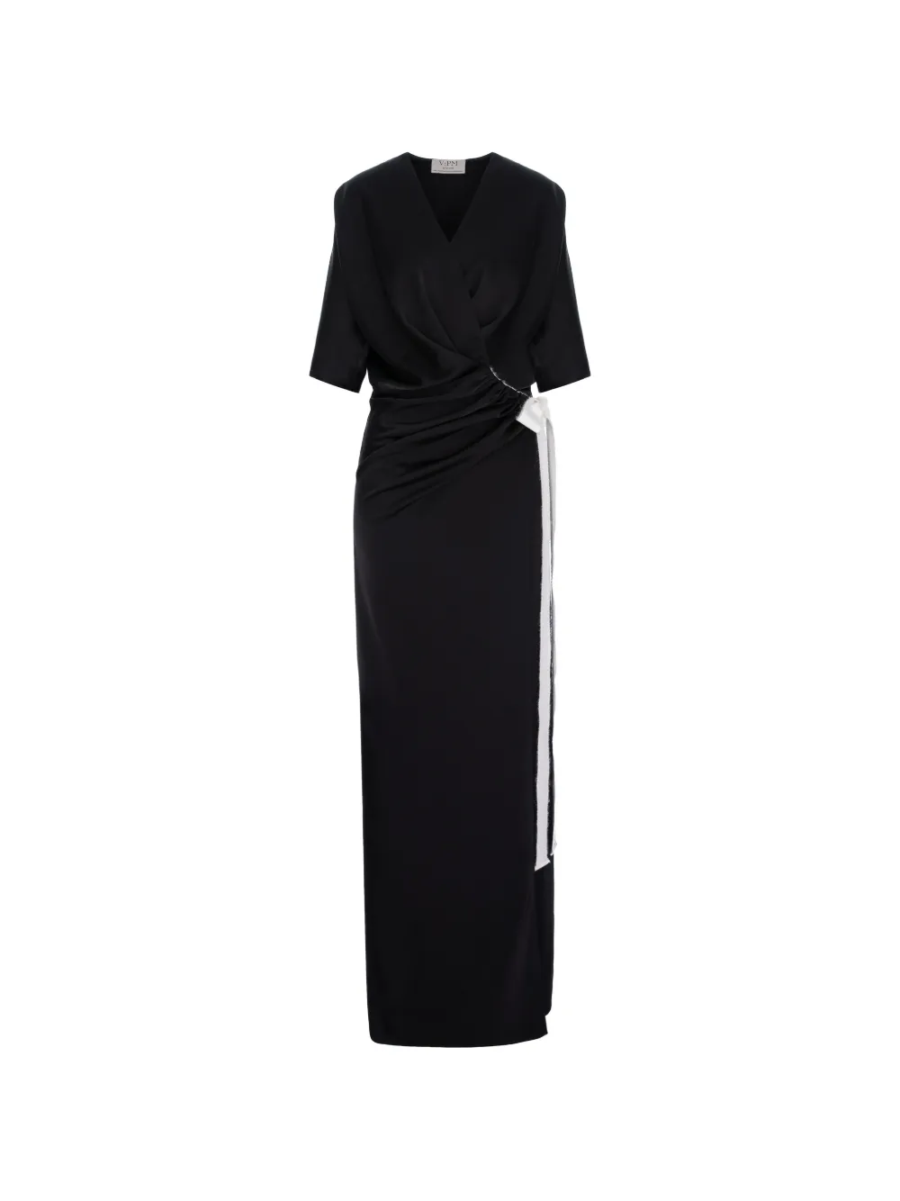 V:pm Atelier Samantha Draped Maxi Dress In Black