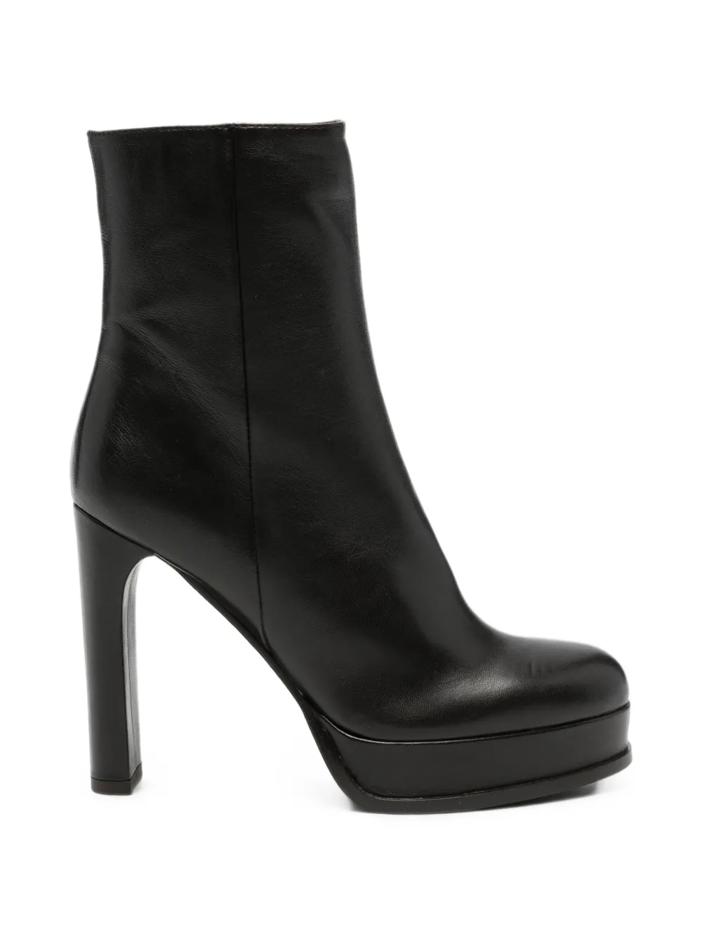 Chantal Platform Leather Ankle Boots In Black