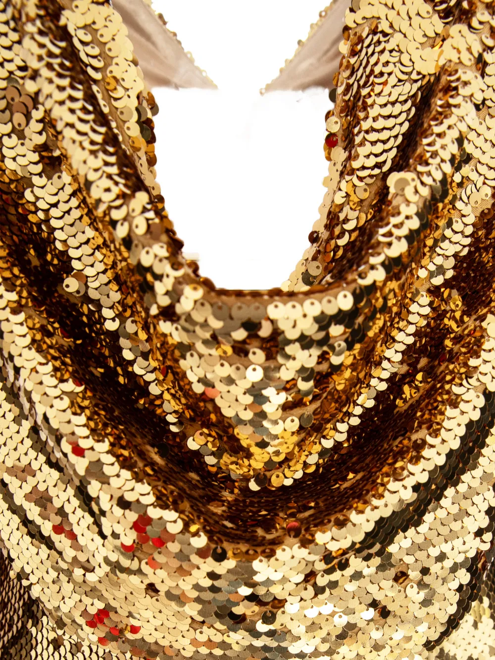V:PM ATELIER Moore sequin-embellished cowl-neck maxi dress Goud
