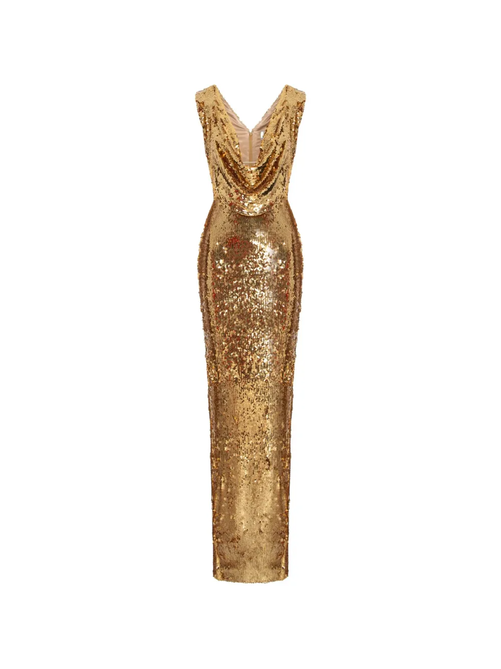 V:PM ATELIER Moore sequin-embellished cowl-neck maxi dress