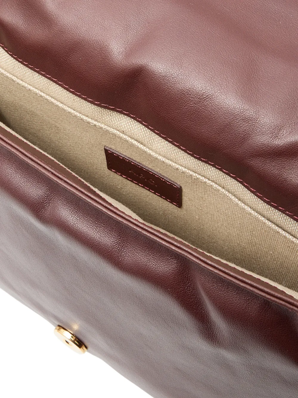 A.P.C. Grace leren schoudertas met klepsluiting Bruin