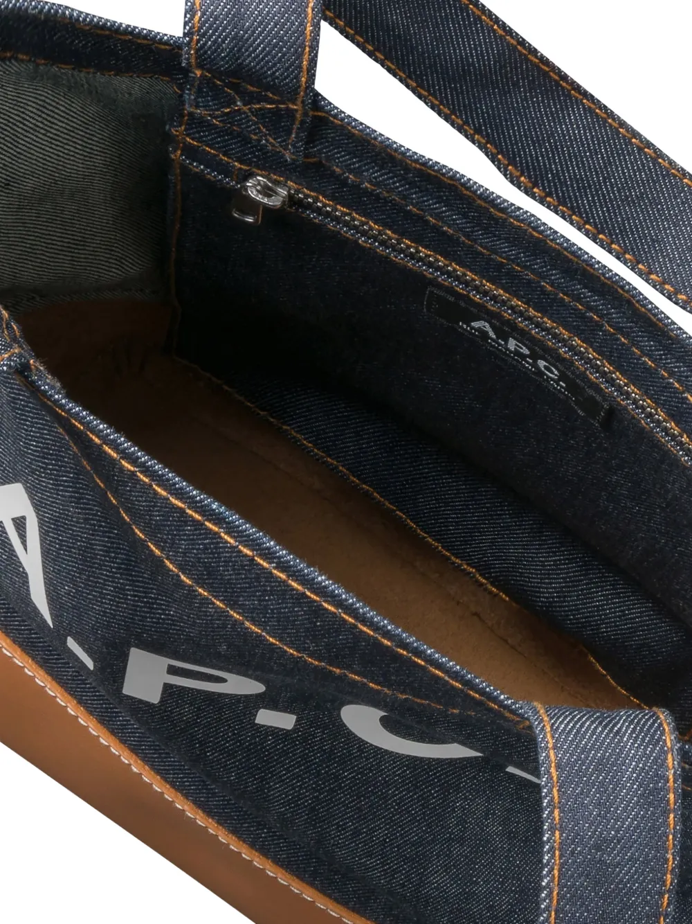 A.P.C. Axel shopper met leren afwerking en logo-print Blauw