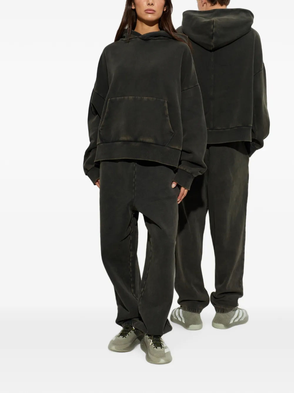 ENTIRE STUDIOS Hoodie van katoenen-jersey met verwassen effect Grijs