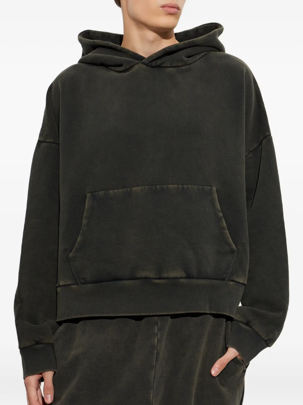 ENTIRE STUDIOS Hoodie van katoenen-jersey met verwassen effect Grijs