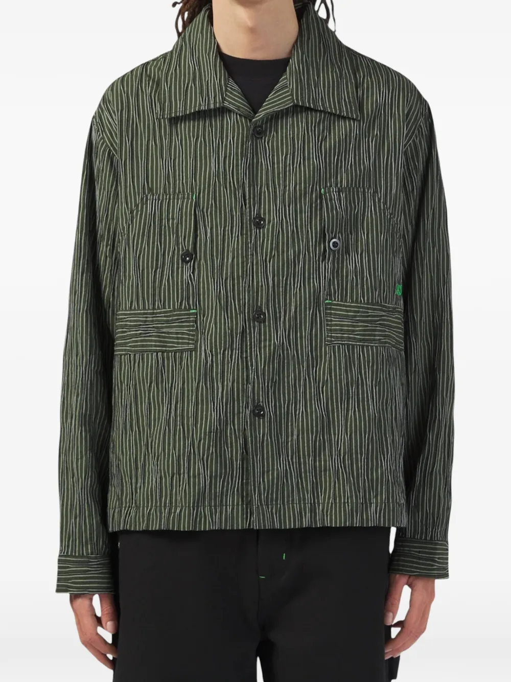 Nicholas Daley Dobby stripe shirt