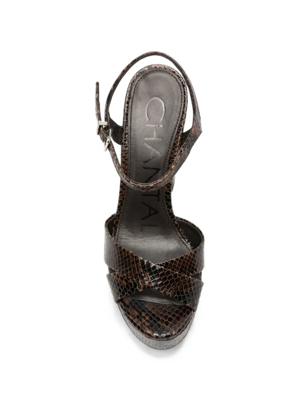 Chantal snakeskin-effect platform sandals Bruin