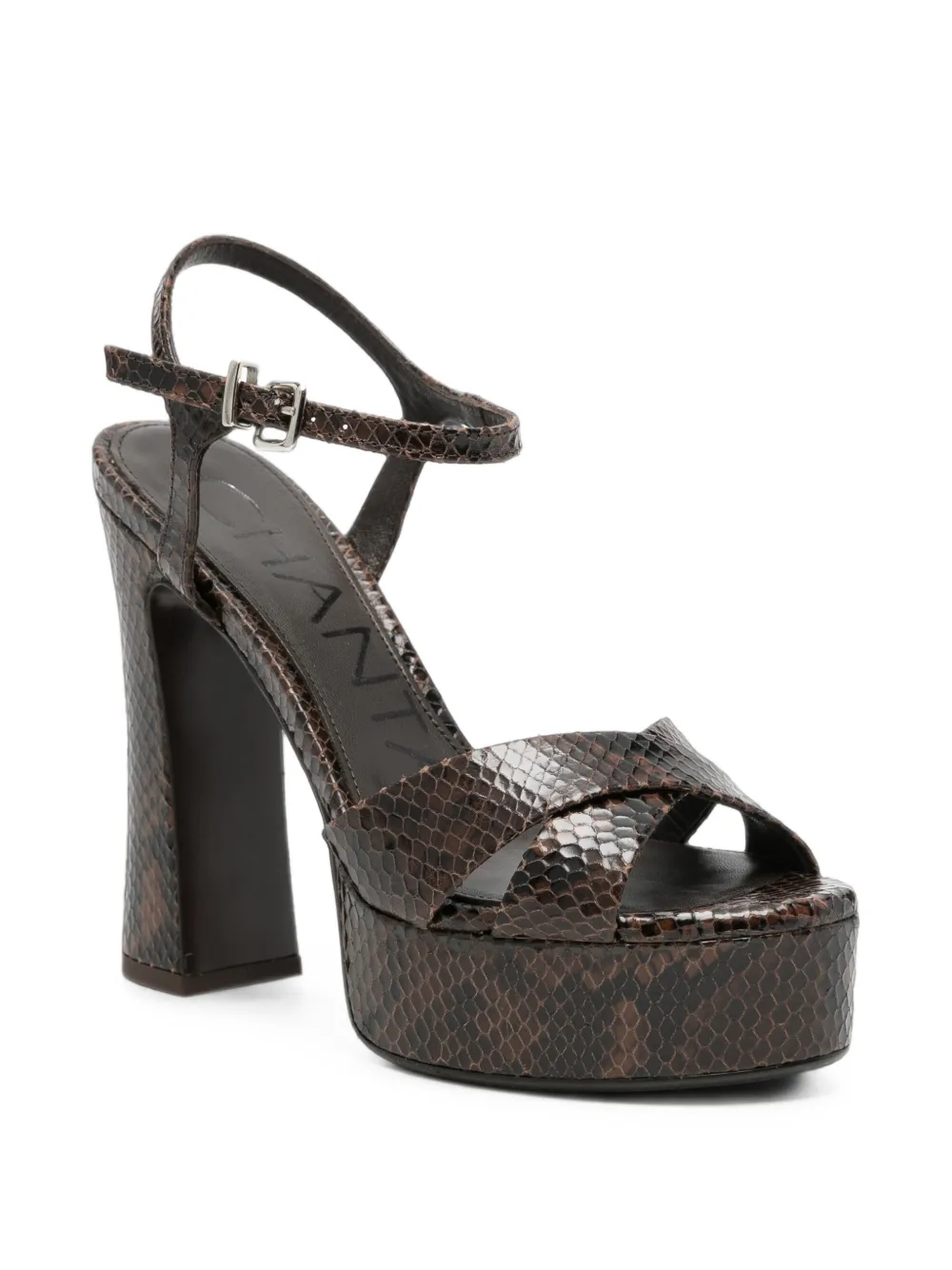 Chantal snakeskin-effect platform sandals Bruin