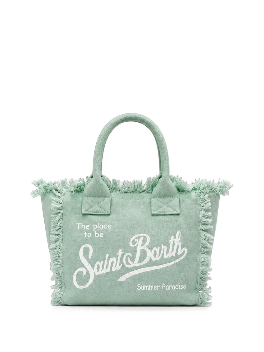 Mc2 Saint Barth Fringed Logo-print Tote Bag In Green