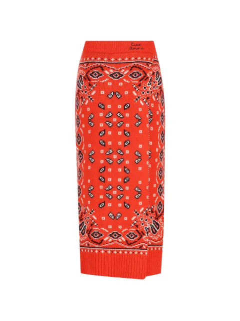 Giada Benincasa bandana-print knitted midi skirt