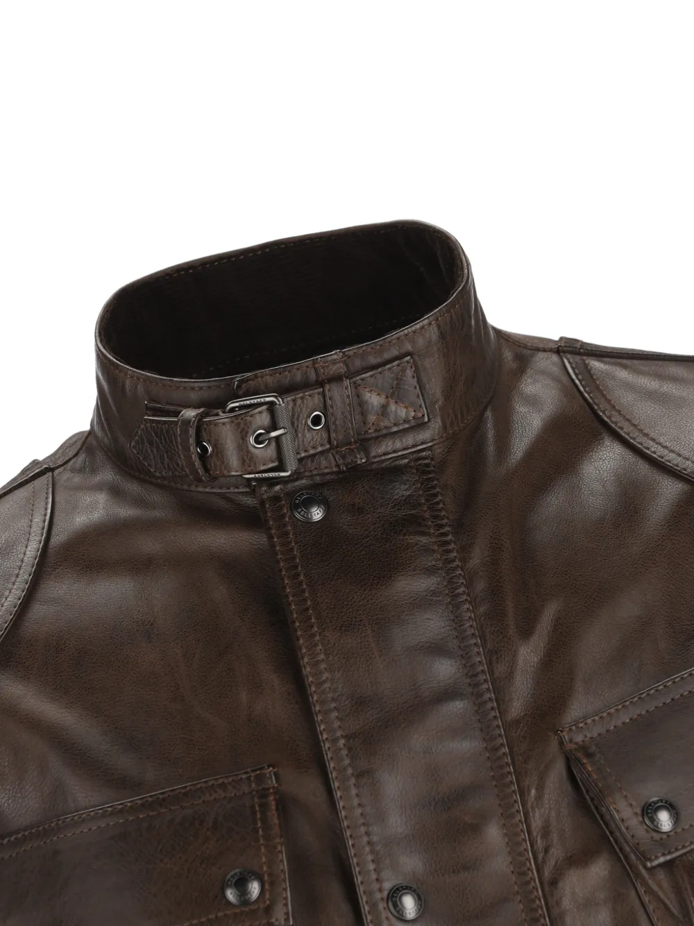 Belstaff Trailmaster leren jack met ceintuur Bruin