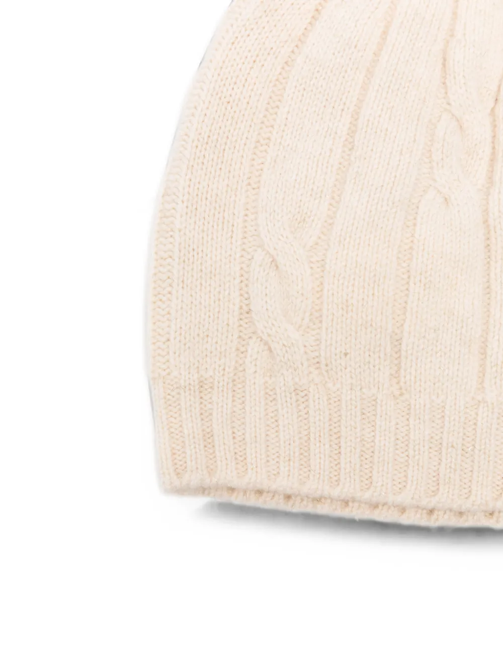 Peserico Kabelgebreide muts Beige