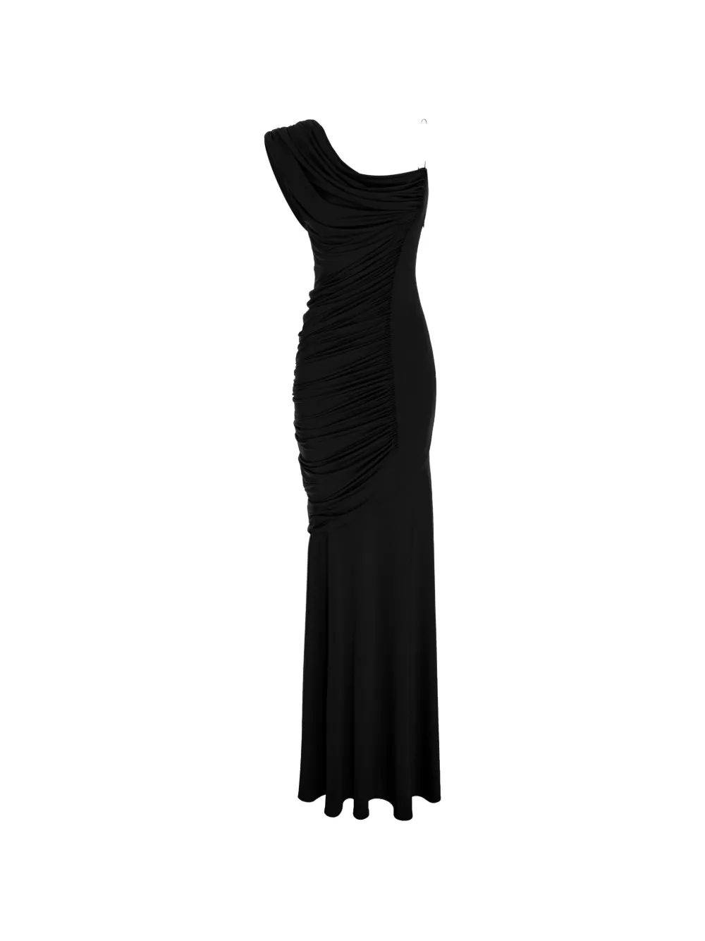 V:PM ATELIER Sade asymmetrische maxi-jurk Zwart