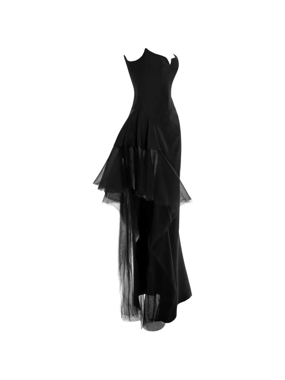 V:PM ATELIER Tulip maxi-jurk met ruches Zwart