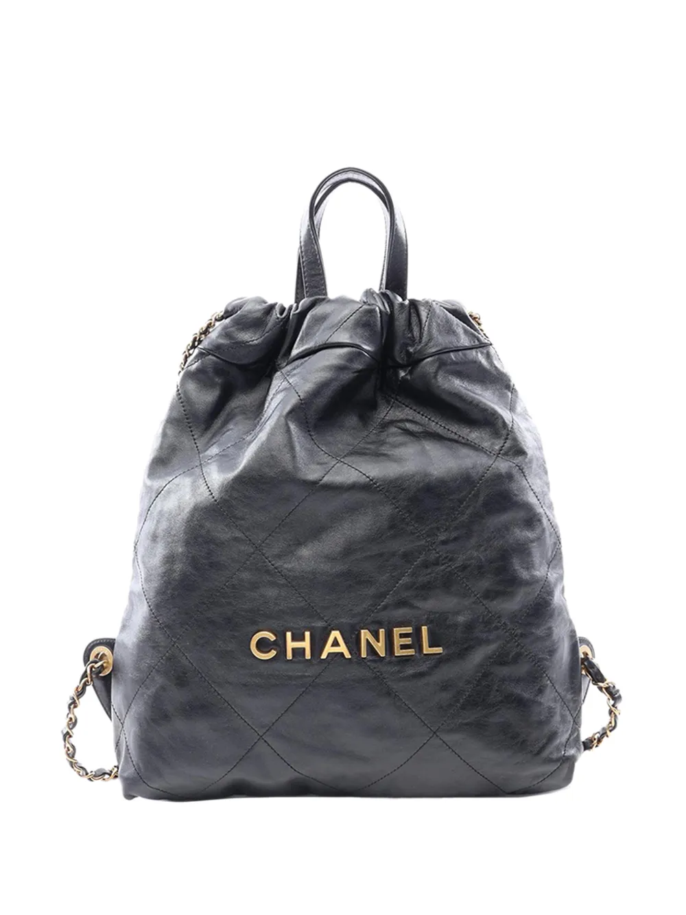 CHANEL Pre-Owned 2021-2026 Small Shiny Quilted Calfskin 22 backpack - Nero