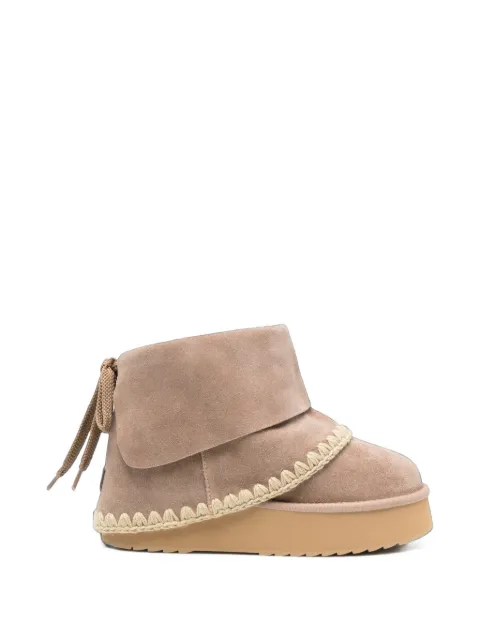 Mou crochet-trim ankle boots