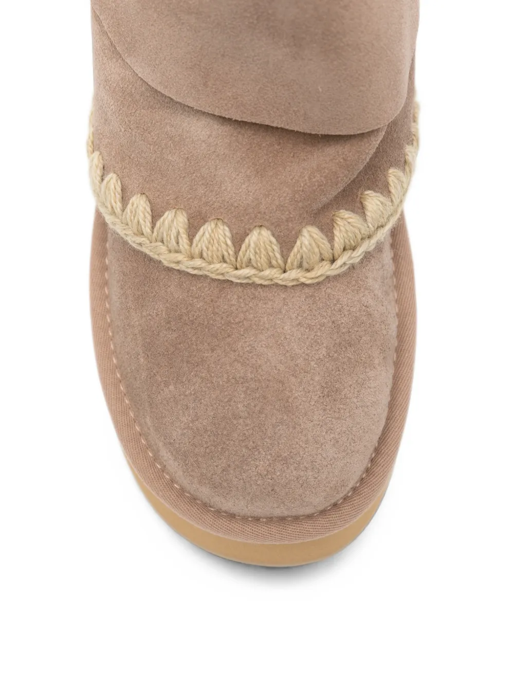 Mou crochet-trim ankle boots Beige