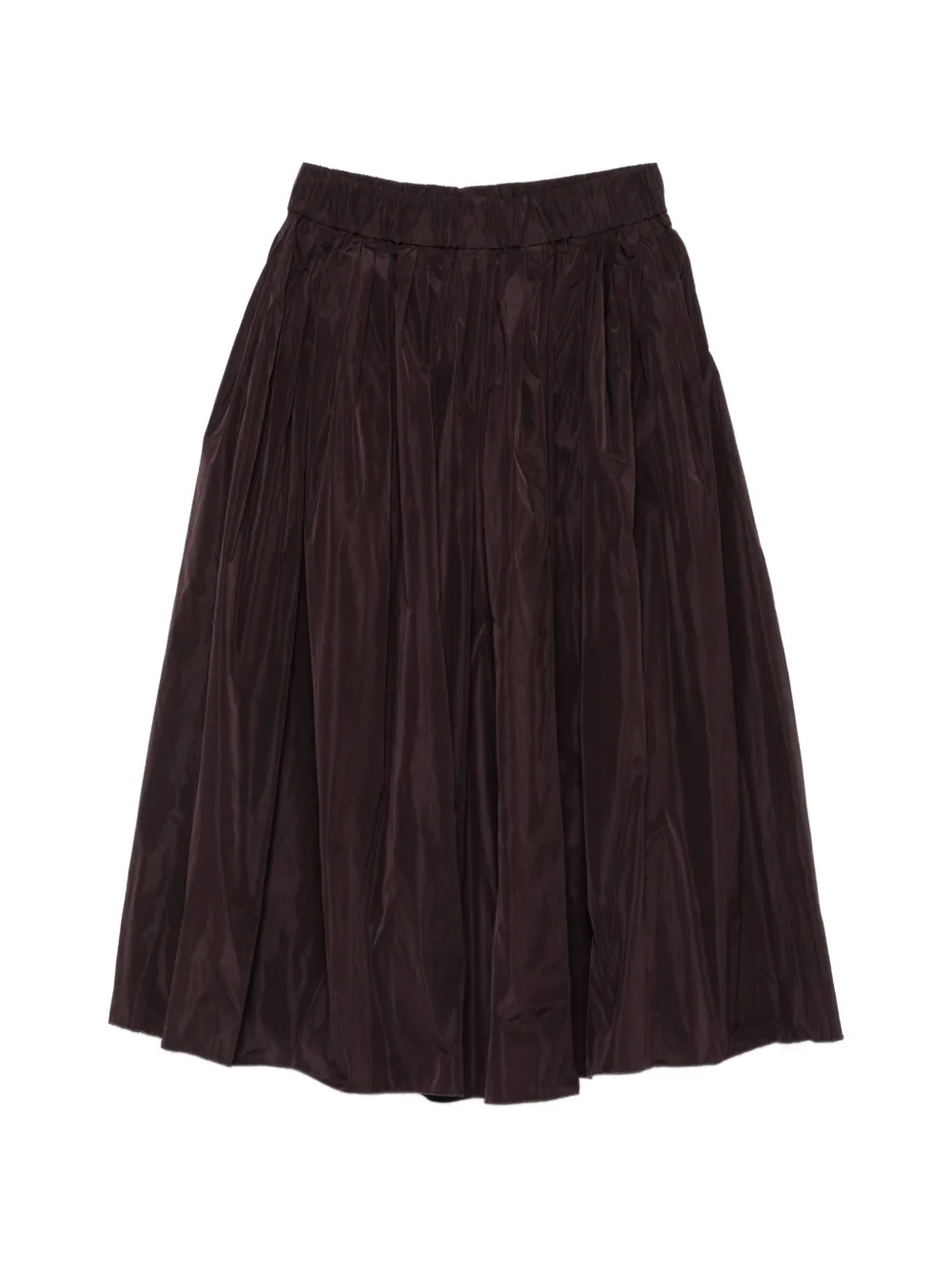 Susanne Bommer Gathered Pleated Midi Skirt In 브라운
